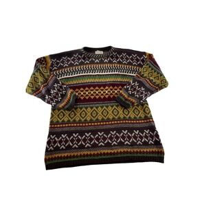 XL Vintage Extra Point by Reference Point Men Geometric Pattern Crewneck Sweater